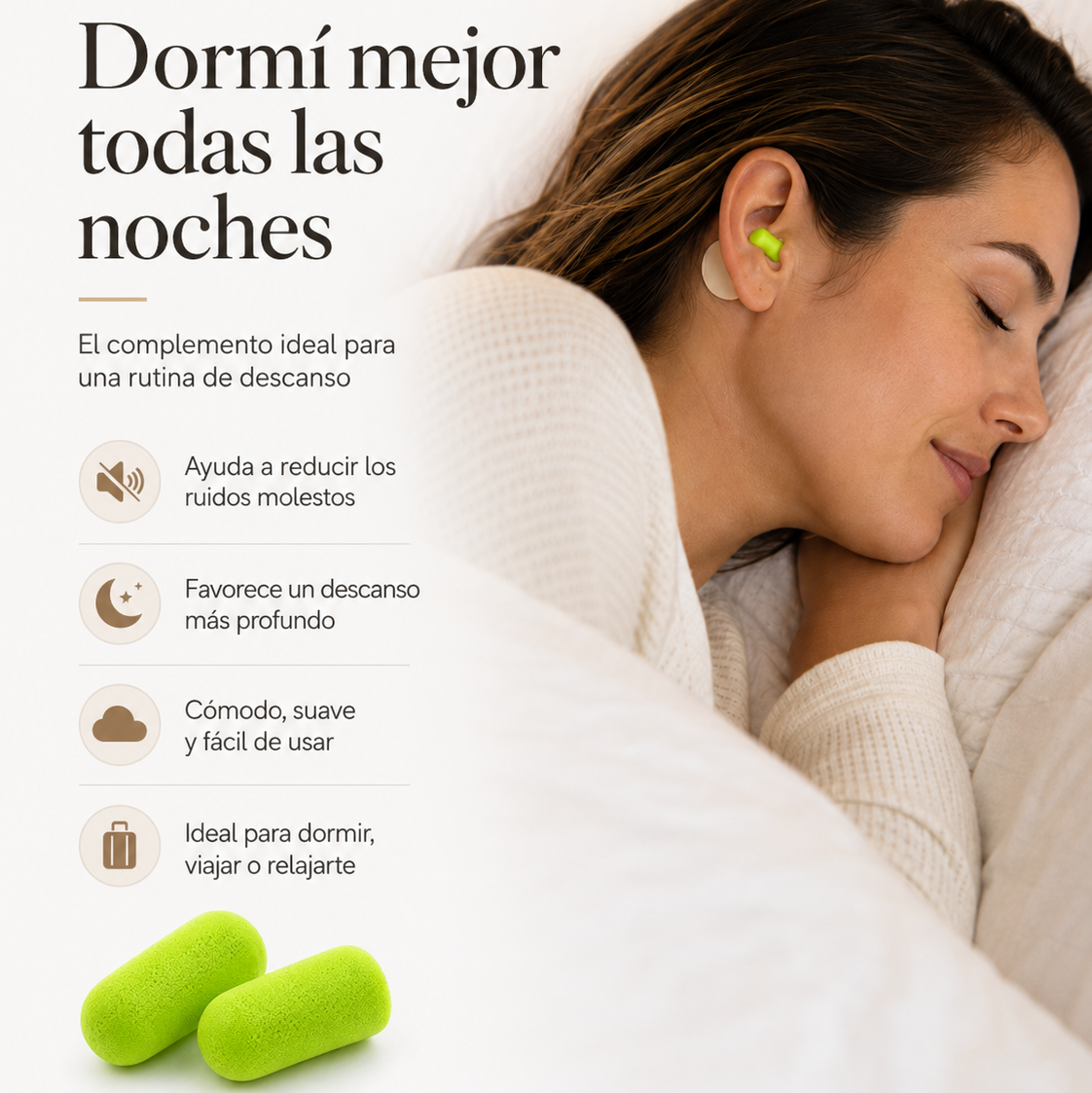 Tapones de Oído de Espuma Blanda para Dormir sin Ruidos Floravanc™
