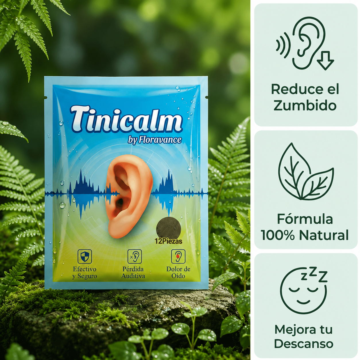 Parches Herbales para Zumbido de Oído pack 12 U-FLORAVANC™