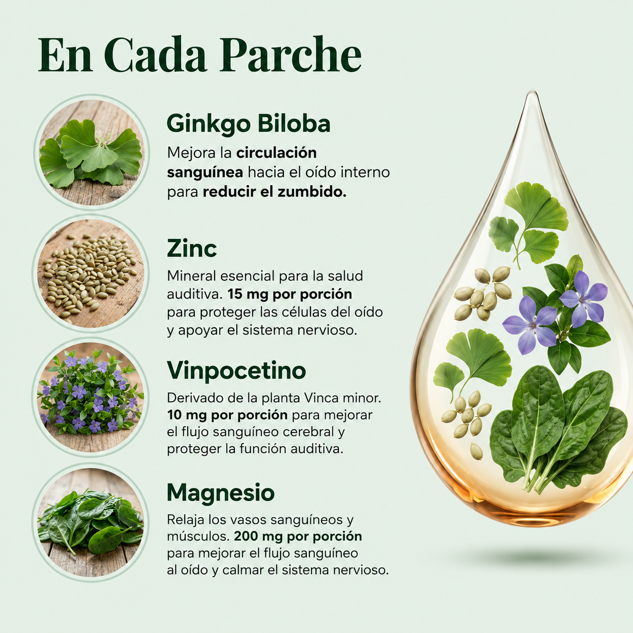 Parches Herbales para Zumbido de Oído pack 12 U-FLORAVANC™