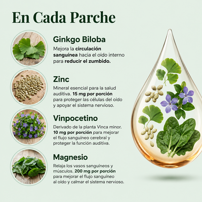 Parches Herbales para Zumbido de Oído pack 12 U-FLORAVANC™