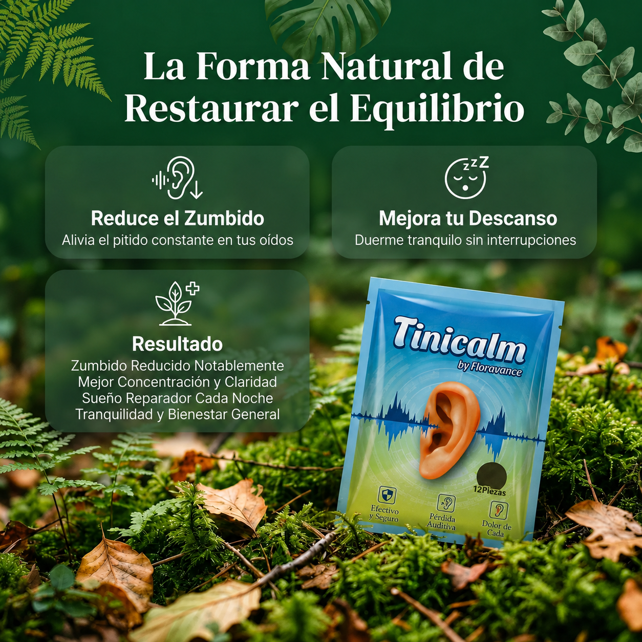 Parches Herbales para Zumbido de Oído pack 12 U-FLORAVANC™